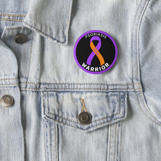 Psoriasis Warrior Ribbon Black Button (In situ)