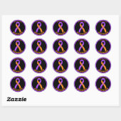 Psoriasis Warrior Ribbon Black Round Sticker (Vel)