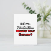 Psoriasis... wat is je excuses? briefkaart (Staand voorkant)