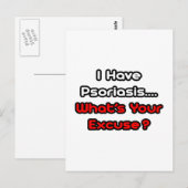 Psoriasis... wat is je excuses? briefkaart (Voorkant / Achterkant)