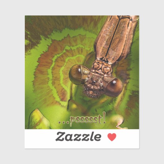 Pssst. Happy Damselfly Foto Sticker (Vel)