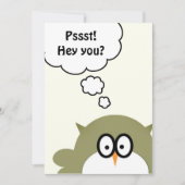 Pssst. Hé jij? Uitnodiging van de Birthday Party (Voorkant)