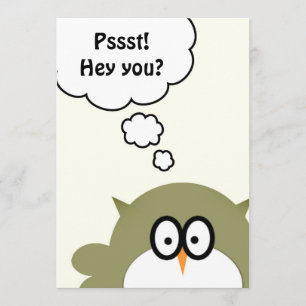 Pssst. Hé jij? Uitnodiging van de Birthday Party