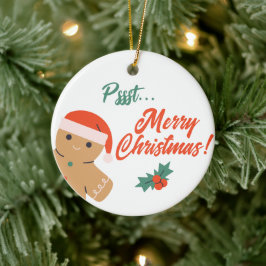 Pssst... Vrolijke kerst peperkoek man Keramisch Ornament