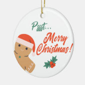 Pssst... Vrolijke kerst peperkoek man Keramisch Ornament (Links)