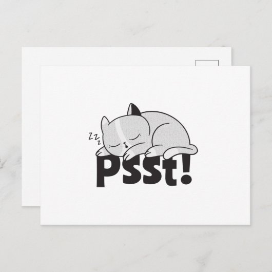 Psst Lazy slaapt Briefkaart (Voorkant / Achterkant)