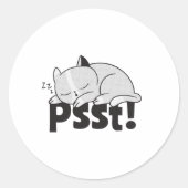 Psst Lazy slaapt Ronde Sticker (Voorkant)