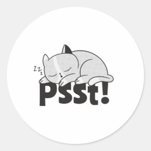 Psst Lazy slaapt Ronde Sticker