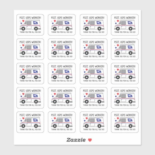 Psst, USPS Worker. Dank u voor alles wat u doet! Sticker (Vel)
