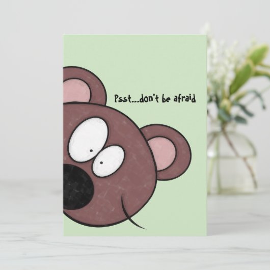 Psst, wees niet bang, het is de verjaardag van je  kaart (Staand voorkant)