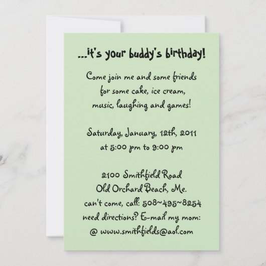 Psst, wees niet bang, het is de verjaardag van je  kaart (Achterkant)