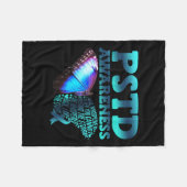 PSTD-bewustzijn posttraumatische stressstoornis Fleece Deken (Voorkant (Horizontaal))
