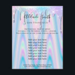 Pstel FAUX-holografische iriserende druppels Flyer<br><div class="desc">schoonheidssalon professionele make - up kunstenaar flyer</div>