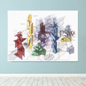 PSW — het wachtwoord van de staat. Canvas Afdruk (Insitu (Houten vloer))
