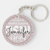 PSW Roos Goud Sleutelhanger (Achterkant)