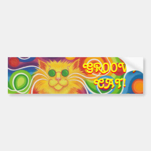 Psy-cat-delic 'Groovy Cat'-bumpersticker Bumpersticker