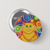 Psy-cat-delic-knoopbadge Ronde Button 5,7 Cm (Voorkant /achterkant)