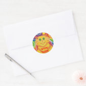 Psy-cat-delic 'Met Liefde' ronde sticker (Envelop)