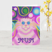 Psy-cat-delic 'MUM' 'groovy verjaardag' kaart (Gele Bloem)