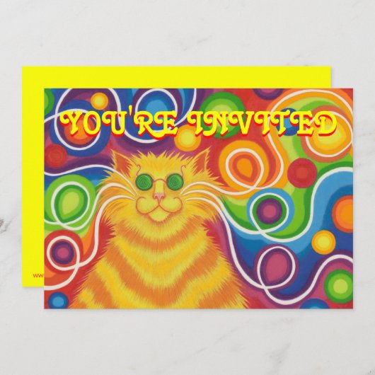 Psy-cat-delic nodigt u uit kaart (Voorkant / Achterkant)