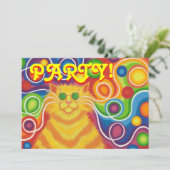 Psy-cat-delic party call rechthoek kaart (Staand voorkant)