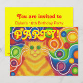 Psy-cat-delic party call rechthoek kaart (Voorkant / Achterkant)