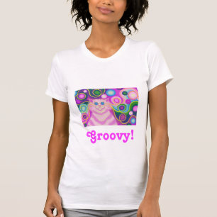 Psy-cat-delic Pink 'Groovy!' t-shirt