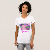 Psy-cat-delic Pink 'Groovy!' t-shirt (Voorkant volledig)