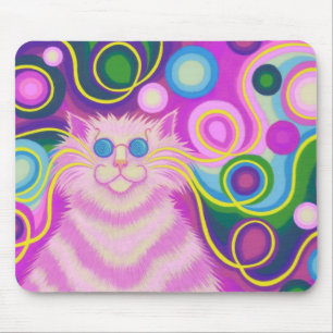 Psy-cat-delic Pink-mousepad Muismat