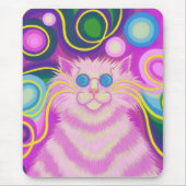 Psy-cat-delic Pink mousepad verticaal Muismat (Voorkant)