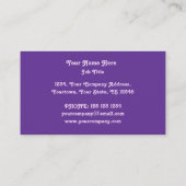 Psy-cat-delic Pink portret paars terug Visitekaartje (Achterkant)