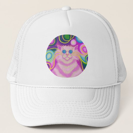 Psy-cat-delic Pink-trucker hoed Trucker Pet (Voorkant)