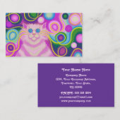 Psy-cat-delic Pink visitekaartje paars back (Voorkant / Achterkant)