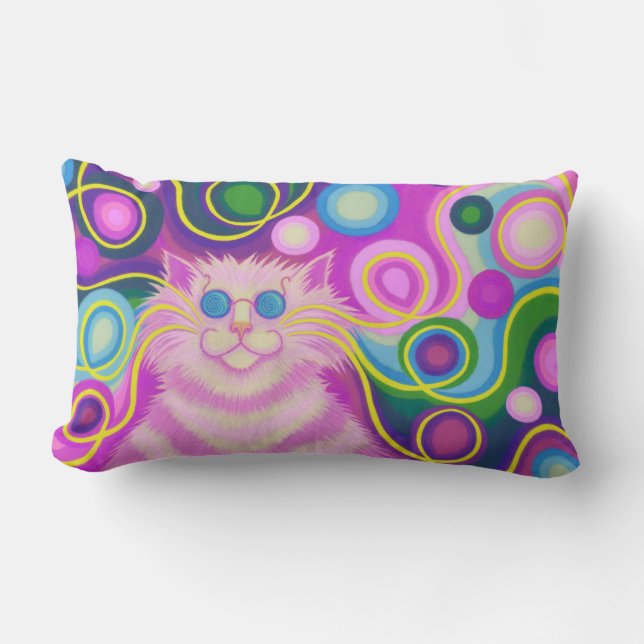 Psy-cat-delic Pink-worp kussen (Voorkant)