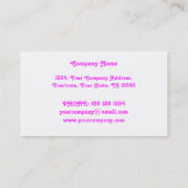 Psy-cat-delic Pink'round' portret wit Visitekaartje (Achterkant)