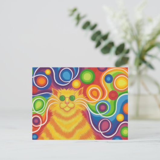 Psy-cat-delic postcard briefkaart (Staand voorkant)