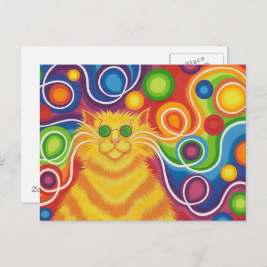 Psy-cat-delic postcard briefkaart (Voorkant / Achterkant)
