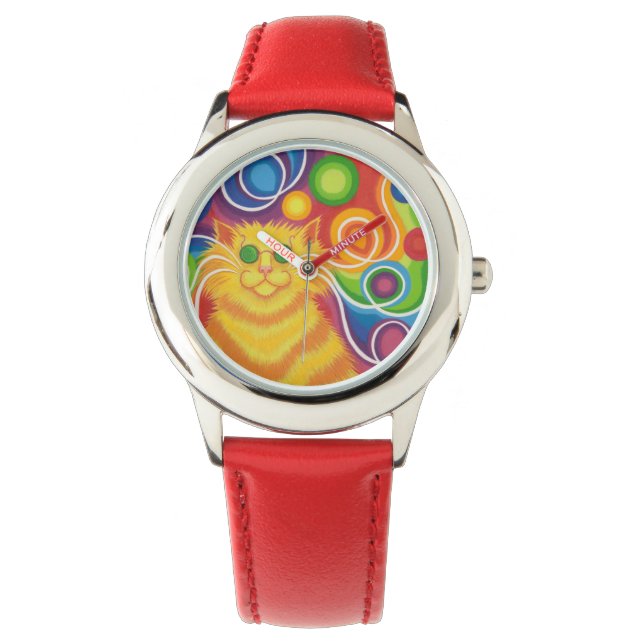 Psy-cat-delic print watch horloge (Voorkant)
