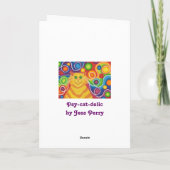 Psy-cat-delic round 'Happy Birthday'-kaart paars Kaart (Achterkant)