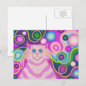Psy-cat-delic roze briefkaart (Voorkant / Achterkant)
