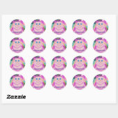 Psy-cat-delic Roze 'Purrfect!' ronde sticker (Vel)