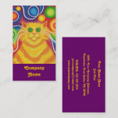 Psy-cat-delic visitekaartje portret paars (Voorkant / Achterkant)