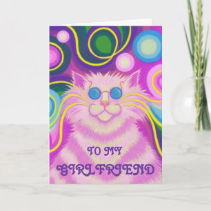 Psy-cat-delic 'Vriendin' 'groovy verjaardagskaart' Kaart