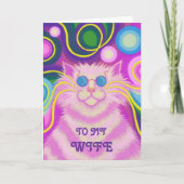 Psy-cat-delic 'Vrouw' 'groovy verjaardag' kaart (Voorkant)