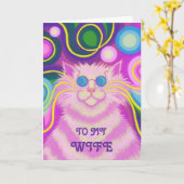Psy-cat-delic 'Vrouw' 'groovy verjaardag' kaart (Gele Bloem)