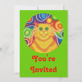 Psy-cat-delic 'You're Uitnodigd'-uitnodiging groen Kaart