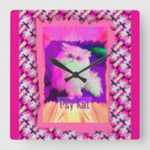 Psy Kat eWatch Vierkante Klok (Voorkant)