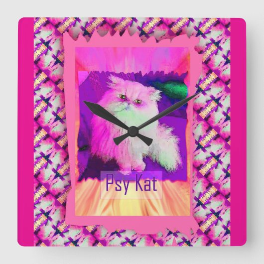 Psy Kat eWatch Vierkante Klok (Voorkant)