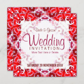 PsyBatik & Lace-uitnodiging Kaart (Voorkant / Achterkant)