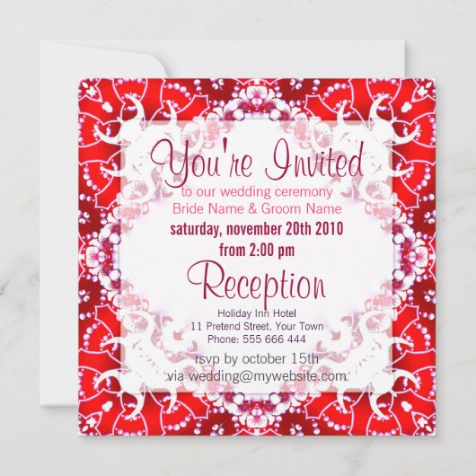 PsyBatik & Lace-uitnodiging Kaart (Achterkant)